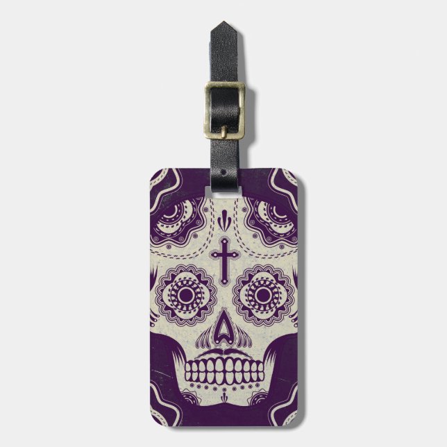 Sugar skull luggage tag (Front Vertical)