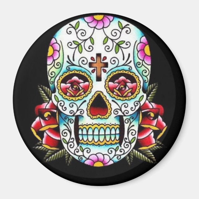 sugar skull magnet (Front)