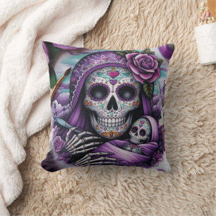 Sugar Skull Mama and Baby Cushion