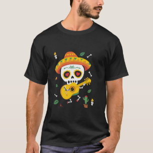 Sugar Skull Mariachi Musician Cactus T Shirt