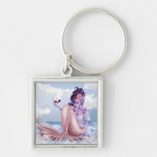 Sugar Skull Mermaid Key Ring