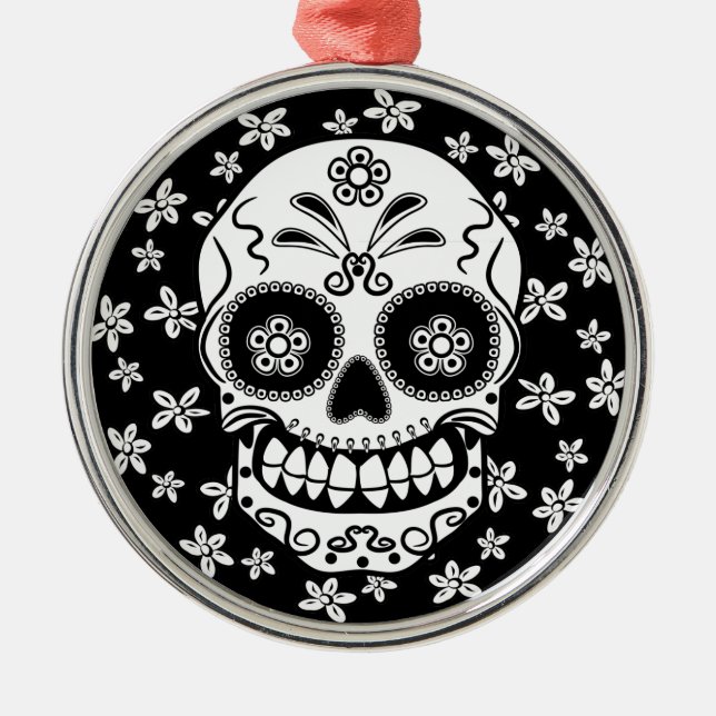 Sugar Skull Metal Tree Decoration (Front)