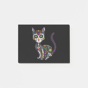 Sugar Skull Mexican Cat Halloween Day Of The Dead Post-it Notes