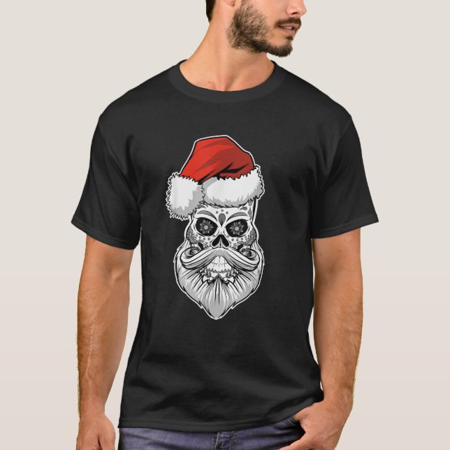 Sugar Skull Mexican Christmas T-Shirt (Front)