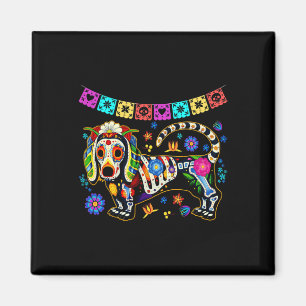 Sugar Skull Mexican Dachshund Bone Halloween Day O Magnet
