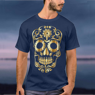 Sugar Skull Mexican Day of the Dead Cultural Art T-Shirt