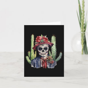 Sugar Skull Mexican Flag Cinco De Mayo Dia De Los Card
