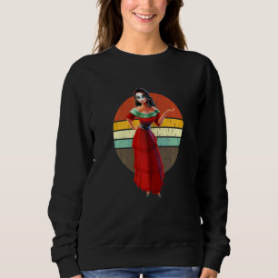 Sugar Skull Mexican Retro Catrina Halloween Day Of Sweatshirt