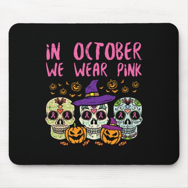 Sugar Skull October Pink Breast Cancer Awareness H Mouse Mat (Front)