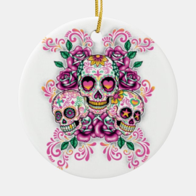 Sugar Skull Ornament (Front)