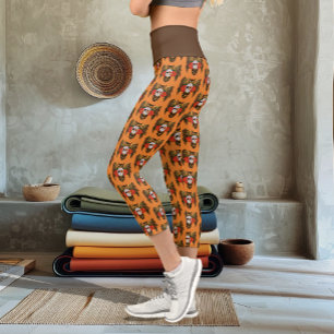 Sugar Skull Owl Capri Leggings