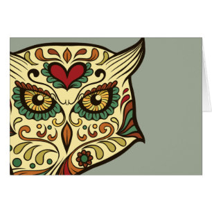 Sugar Skull Owl - Tattoo Design