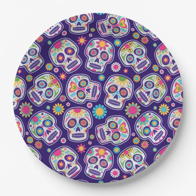 Sugar Skull  Paper Plate (Front)