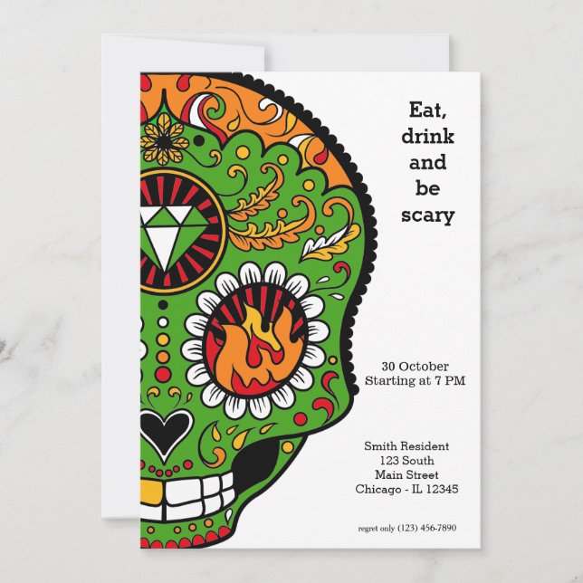 Sugar Skull party Invitation (Front)
