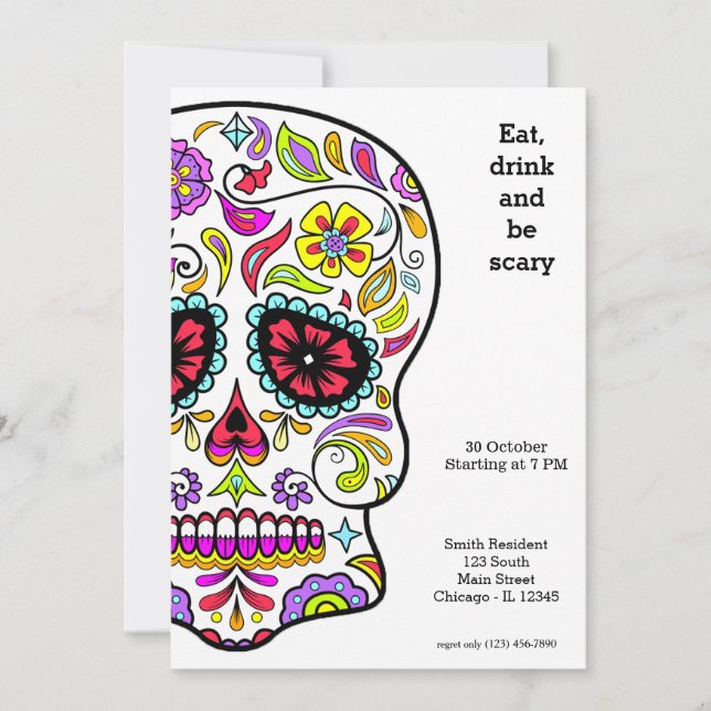 Sugar Skull party Invitation (Front)