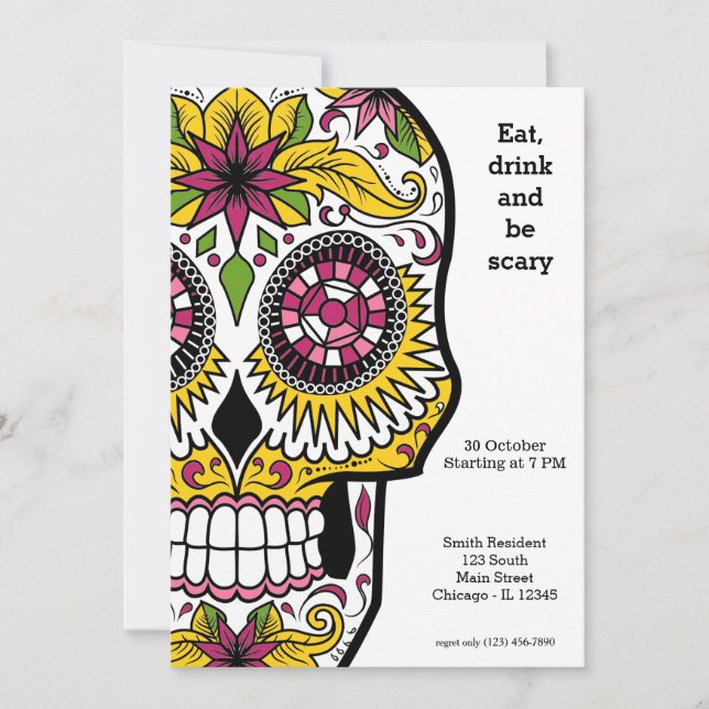 Sugar Skull party Invitation (Front)
