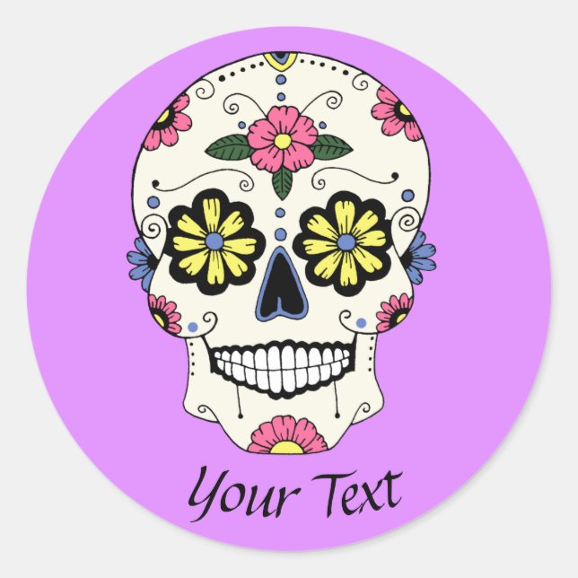 Sugar Skull Personalised Stickers (Front)