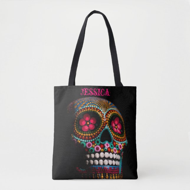 Sugar Skull Personalised Tote Bag (Front)