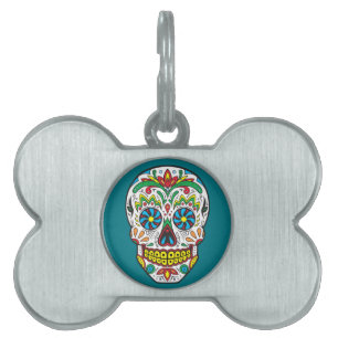 Sugar Skull Pet Tag