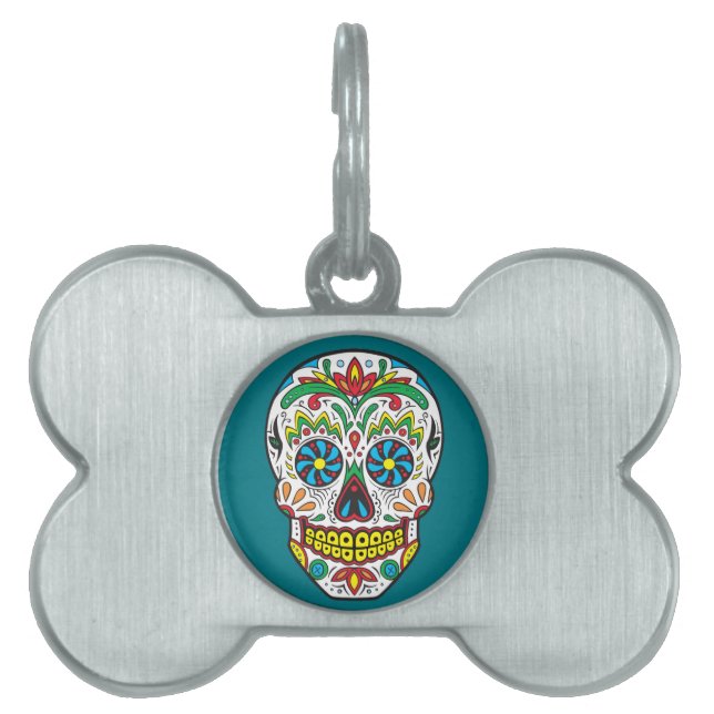 Sugar Skull Pet Tag (Front)