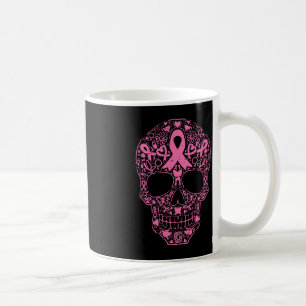 Sugar Skull Pink Ribbon Calavera Breast Cancer Awa Coffee Mug