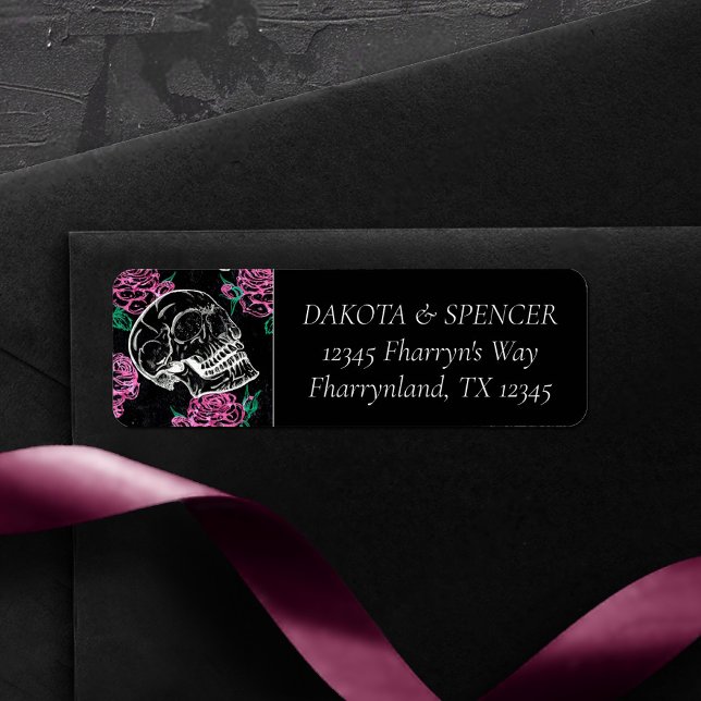 Sugar Skull Pink Roses | Girly Gothic Glam Address (Creator Uploaded)