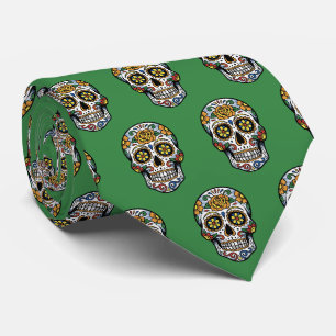 Sugar Skull Pop Art Dia de los Muertos Tie