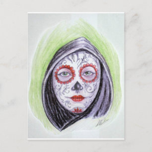 Sugar skull postcard