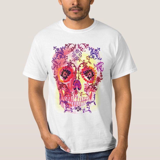 SUGAR SKULL PSYCHEDELIC PRINT T-Shirt (Front)