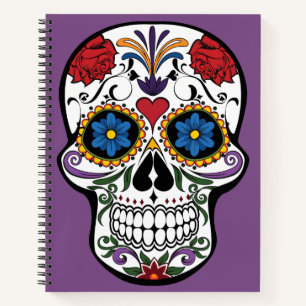 Sugar Skull Purple-Day of The Dead Sketchbook Notebook