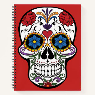 Sugar Skull Red-Day of The Dead Sketchbook Notebook