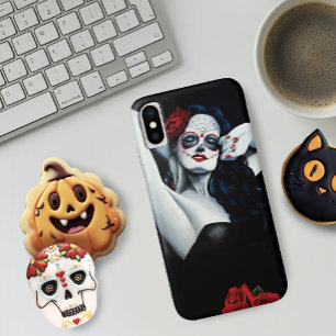 Sugar Skull Red Roses iPhone X Case