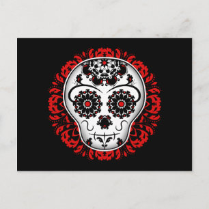 Sugar skull red version postcard