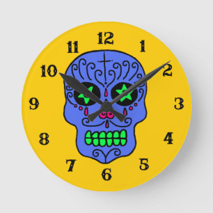 Sugar Skull Round Clock