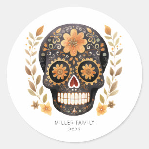 Sugar Skull Round Stickers