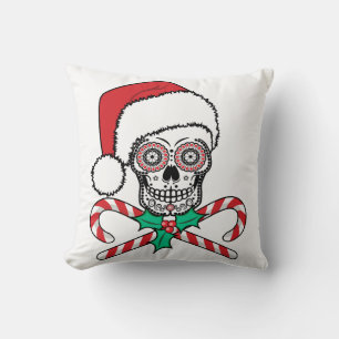 Sugar Skull Santa Cushion