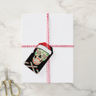 sugar skull santa customisable gift tags