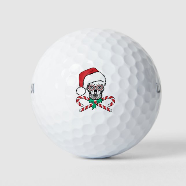 Sugar Skull Santa Golf Balls (Front)