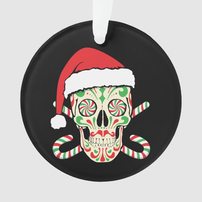 Sugar Skull Santa Ornament (Front)