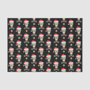 sugar skull santa pattern customisable tissue paper