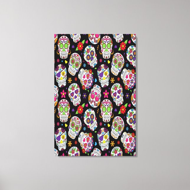 Sugar skull Scary and bloodcurdling intimidating Canvas Print (Front)