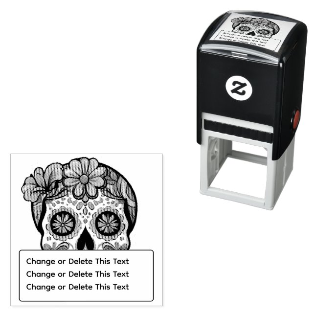 Sugar Skull Self-inking Stamp (In Situ)