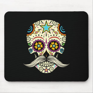 Sugar Skull Shirt For Men Boys Moustache Day Of Th Mouse Mat