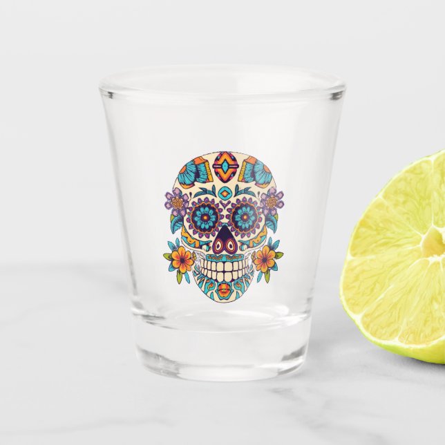 Sugar Skull Shot Glass (Front)