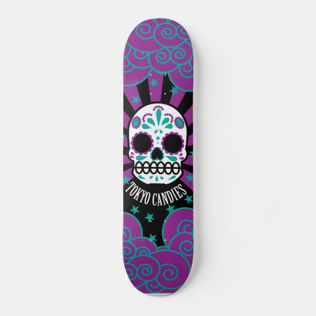 sugar skull skateboard (Front)