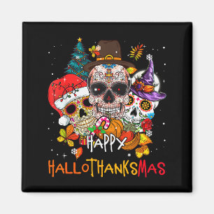 Sugar-skull Skeleton Halloween Xmas Happy Hallotha Magnet
