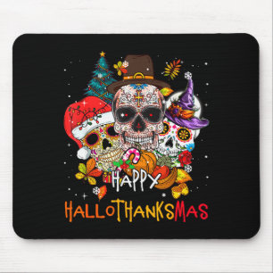 Sugar-skull Skeleton Halloween Xmas Happy Hallotha Mouse Mat