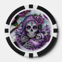 Sugar Skull Skeleton Mother Poker Chips