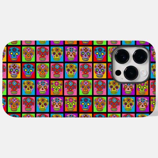 Sugar Skull Squares Case-Mate iPhone Case (Back (Horizontal))