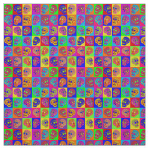 Sugar Skull Squares Fabric